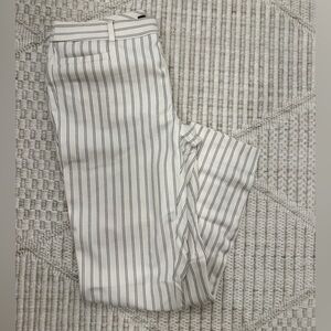 Banana Republic Cream and Black Striped Pants